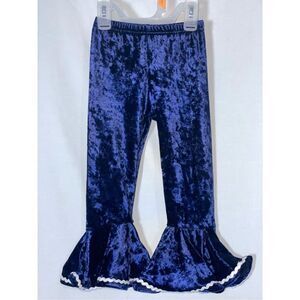 Crushed velvet flared toddler pants